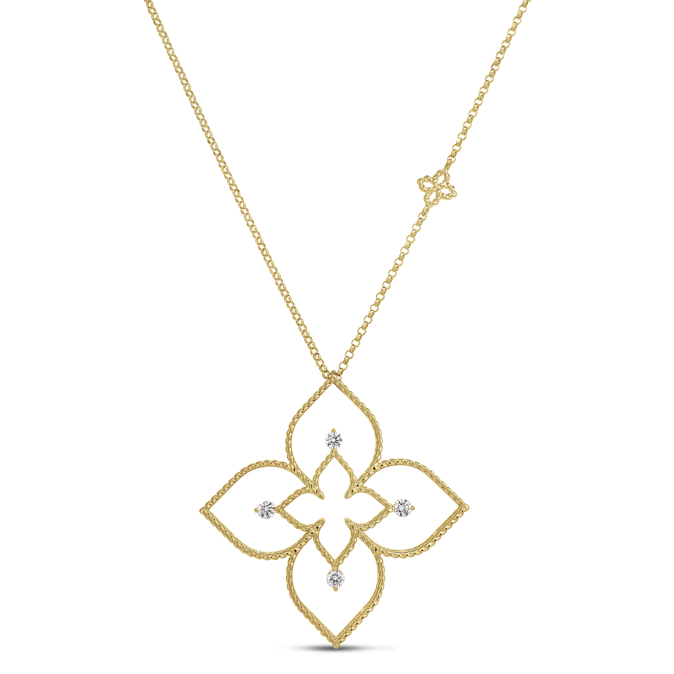 Roberto Coin Small Princess Flower Diamond Necklace