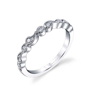 Maeva White Gold and Diamond Wedding Band