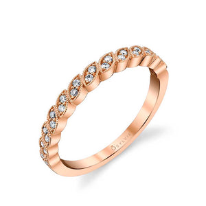 Tara Rose Gold and Diamond Wedding Band