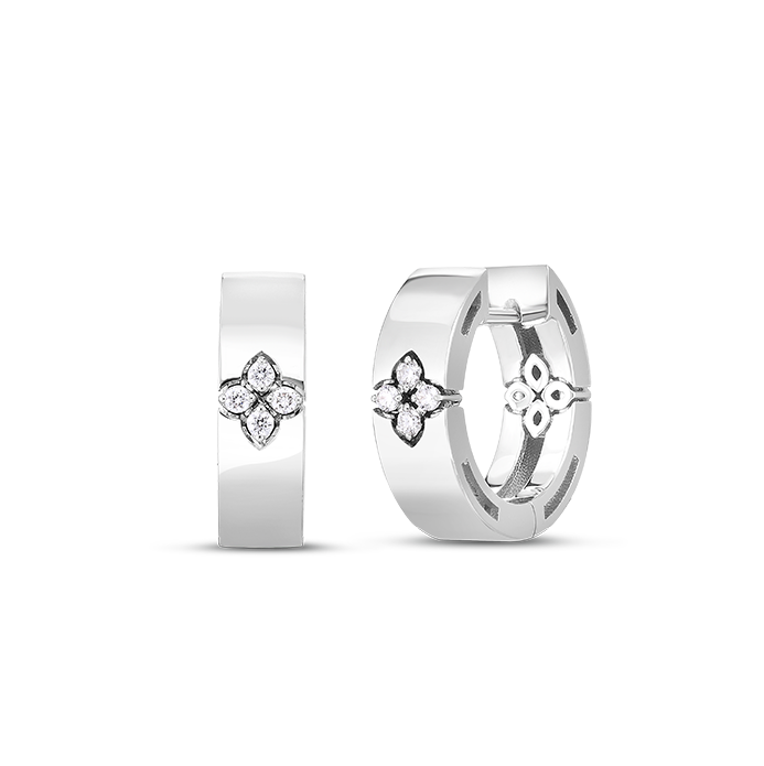 Roberto Coin Love in Verona Diamond Huggy Hoop Earrings