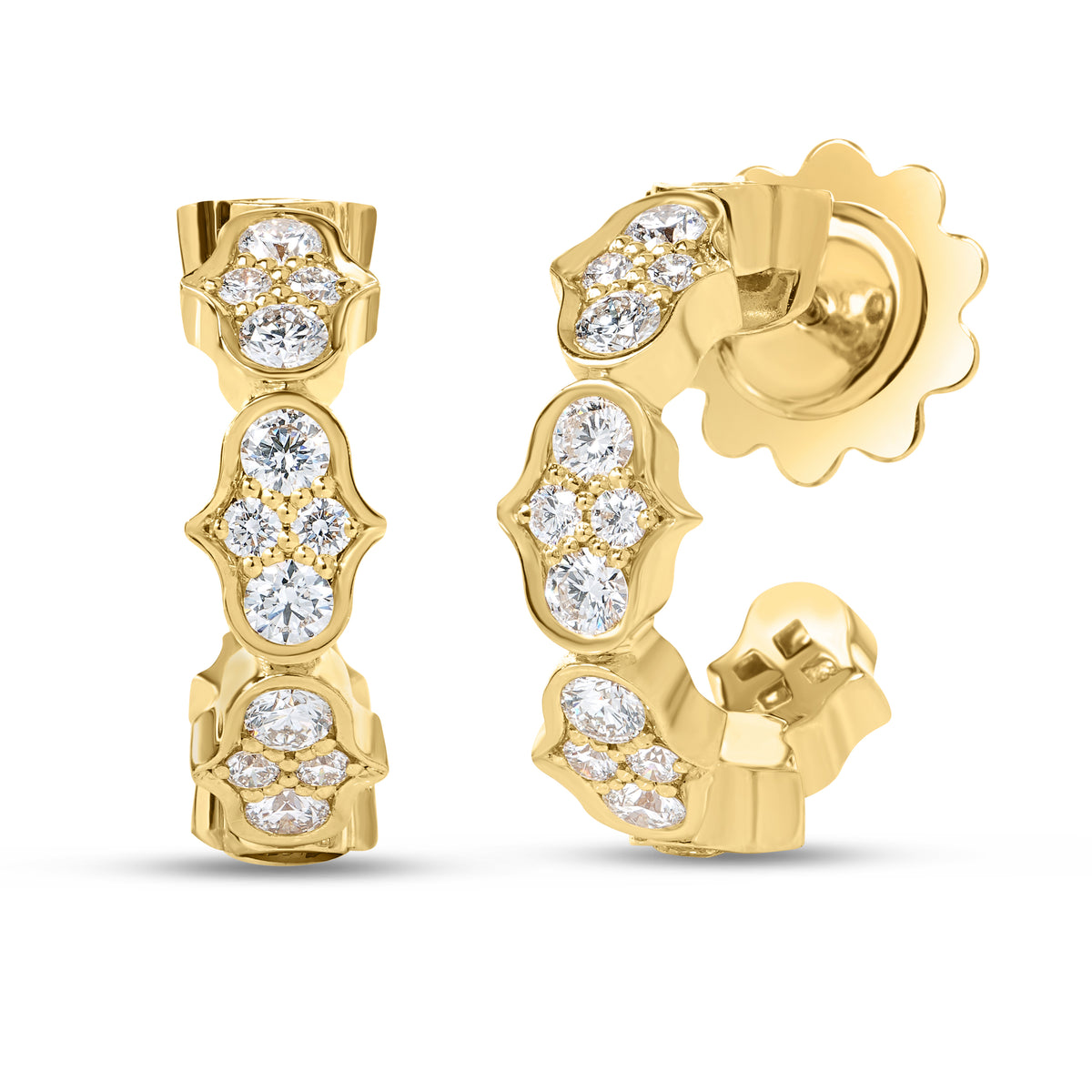 Roberto Coin Pavé Diamond Cobra Hoops