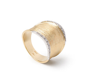Marco Bicego Lunaria Collection 18K Yellow Gold and Diamond Medium Ring