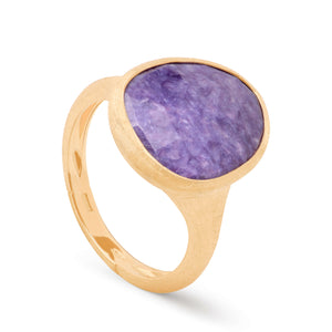 Marco Bicego Lunaria Collection 18K Yellow Gold Ring with Charoite