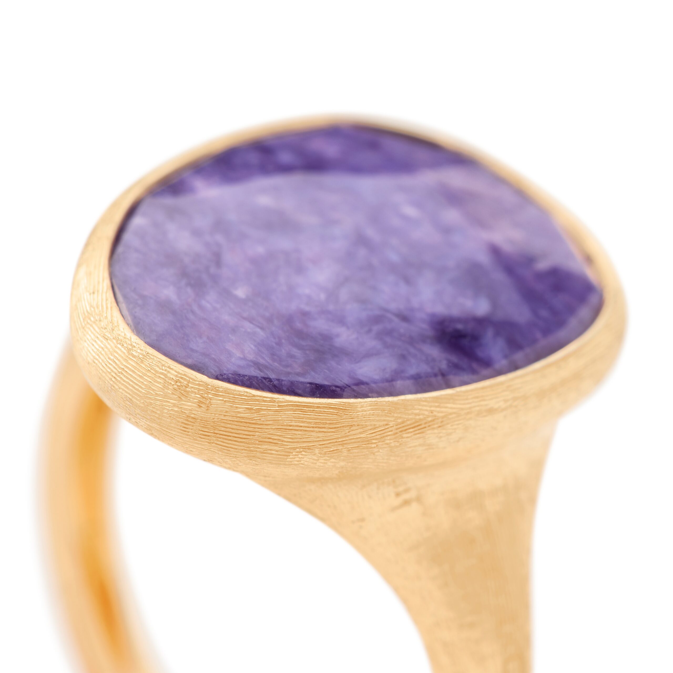 Marco Bicego Lunaria Collection 18K Yellow Gold Ring with Charoite