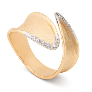 Marco Bicego Lunaria Collection 18K Yellow Gold and Diamond Twist Ring
