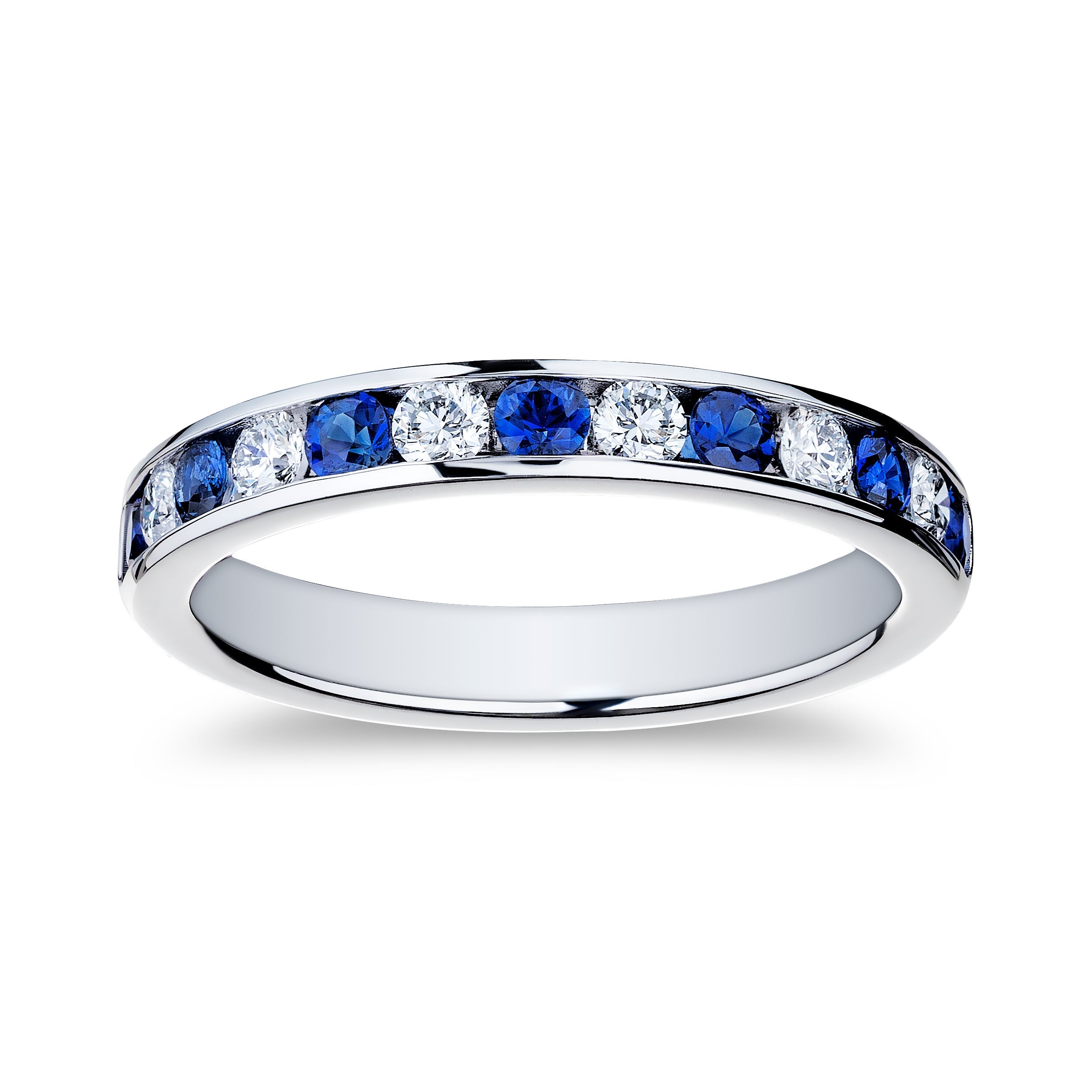 Round Sapphire and Diamond Ring
