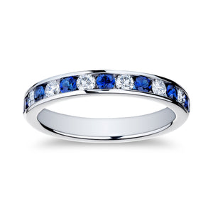 Round Sapphire and Diamond Ring