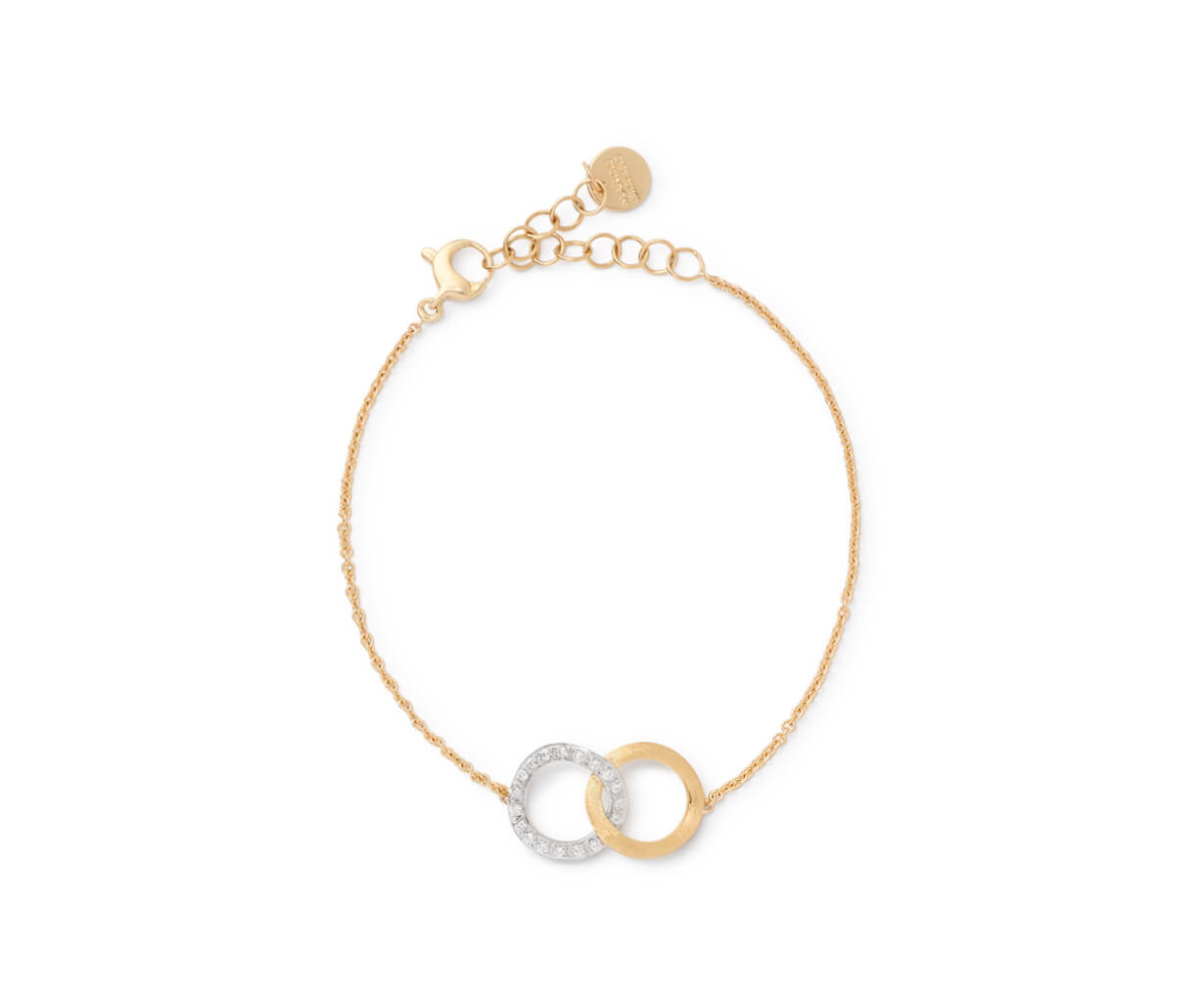 Marco Bicego Jaipur Collection 18k Yellow and White Gold Diamond Round Link Bracelet