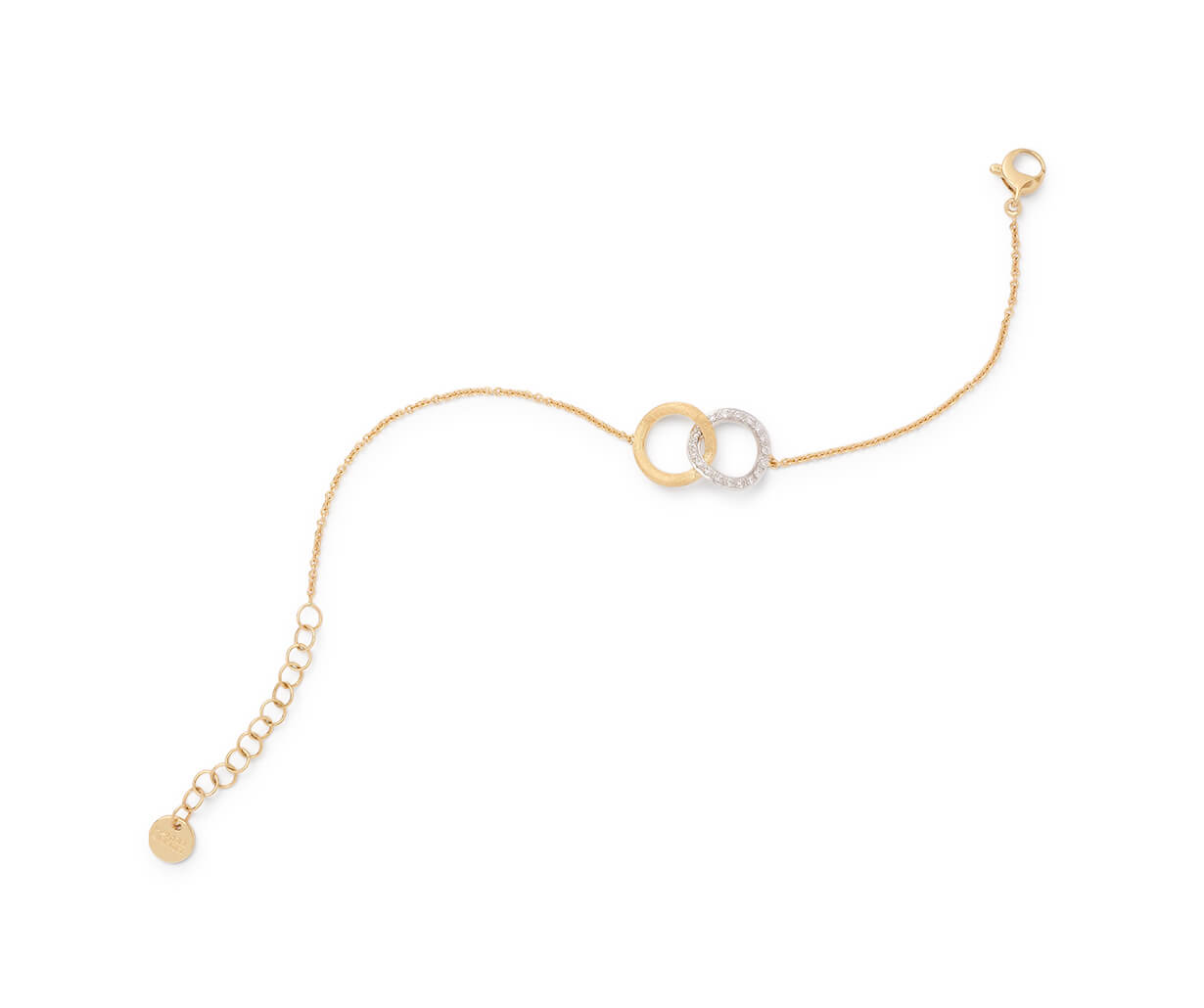 Marco Bicego Jaipur Collection 18k Yellow and White Gold Diamond Round Link Bracelet