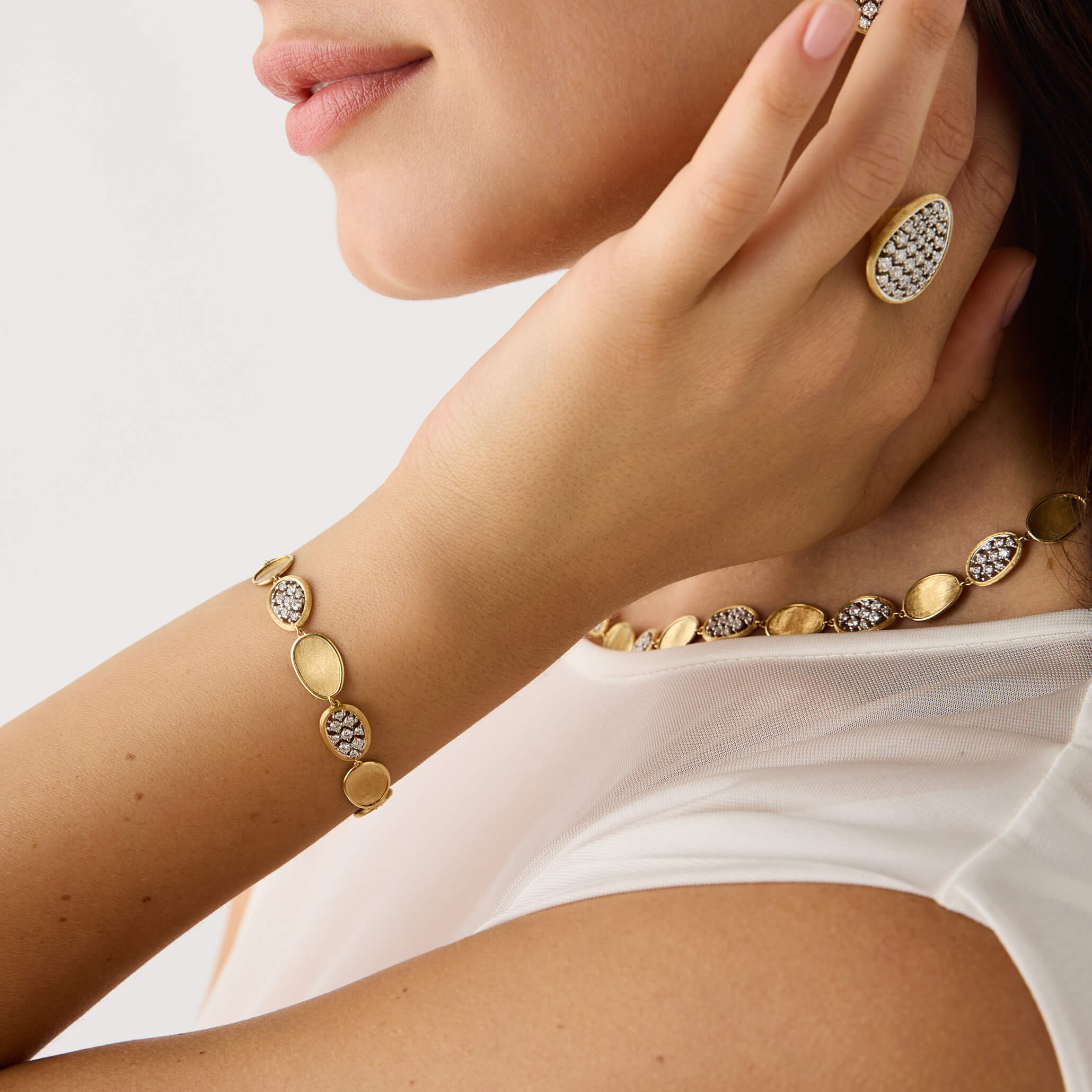 Marco Bicego Lunaria Collection Diamond Petal Bracelet
