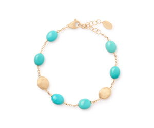 Marco Bicego Siviglia Collection 18k Yellow Gold Turquoise Station Bracelet