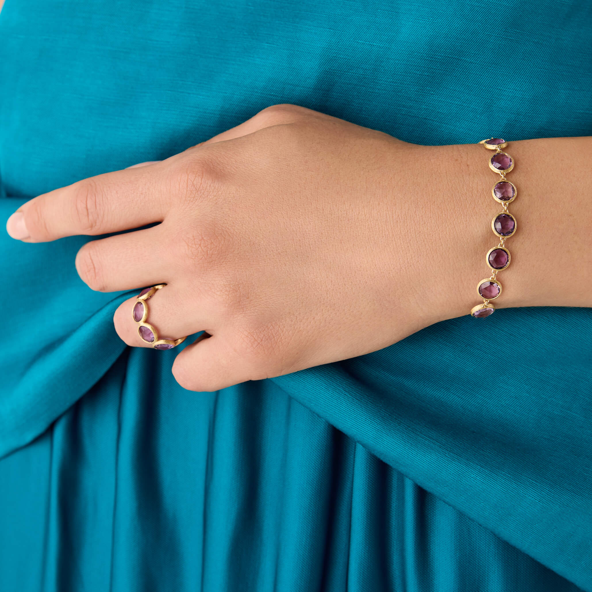 Marco Bicego Jaipur Collection Bezel Set Amethyst Bracelet