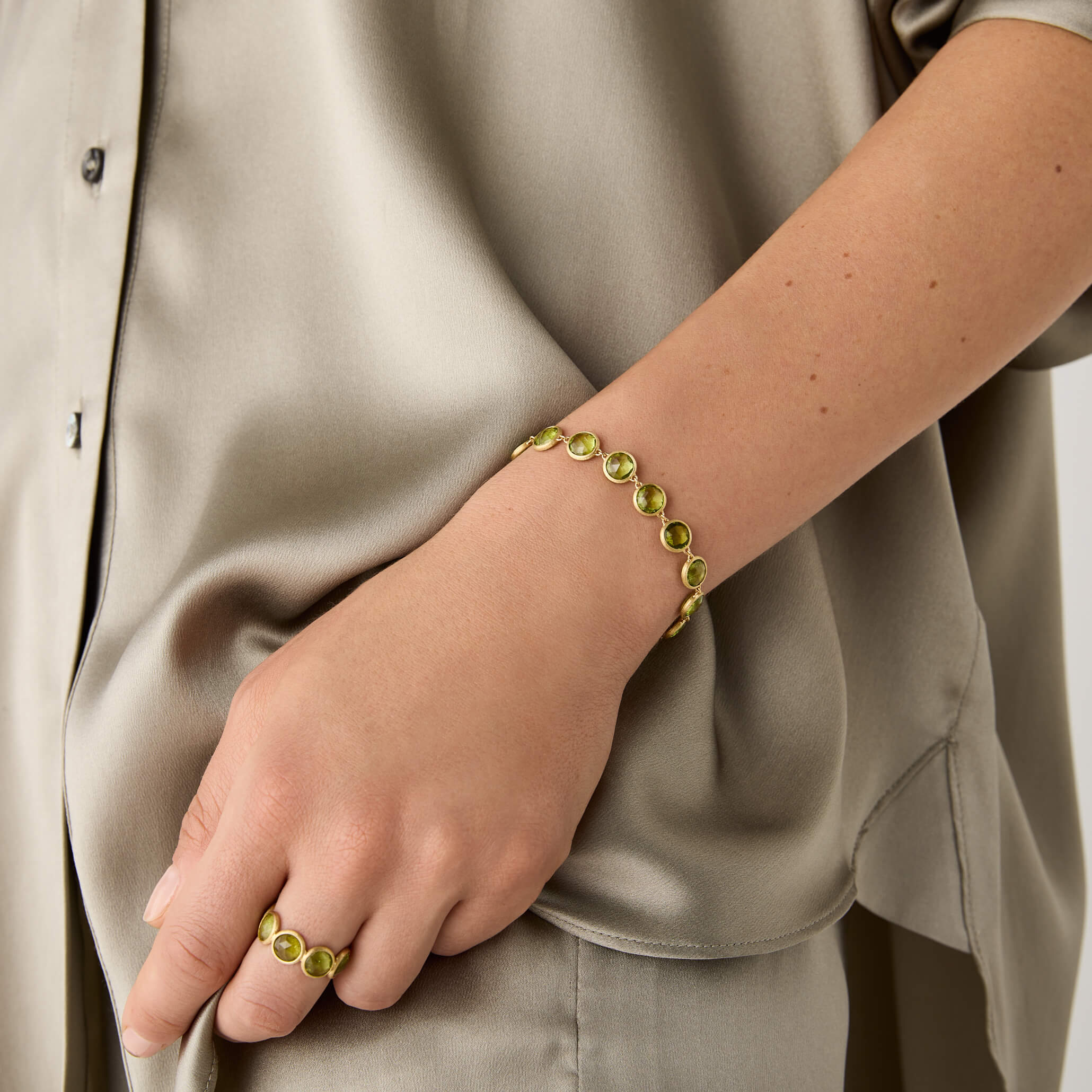 Marco Bicego Jaipur Collection Bezel Set Peridot Bracelet