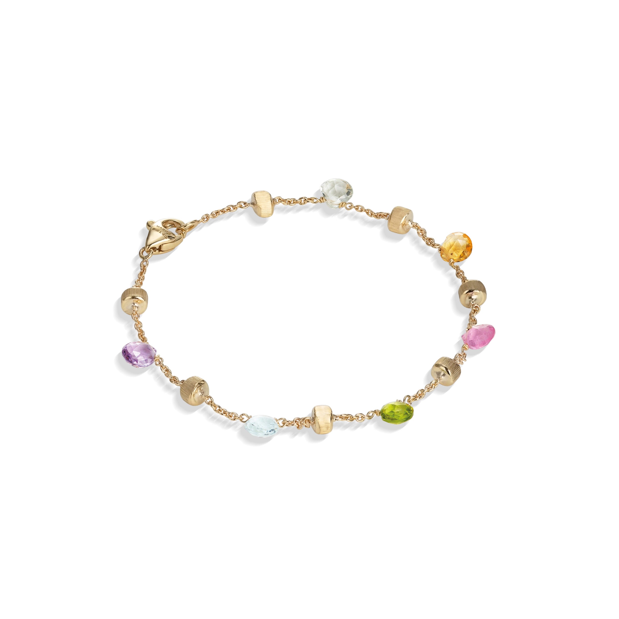Marco Bicego Paradise Collection 18k Yellow Gold Mixed Gemstone Single Strand Bracelet