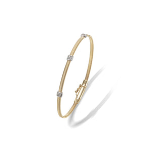 Marco Bicego Masai Collection 18k Yellow Gold and Diamond Small Three Station Bracelet