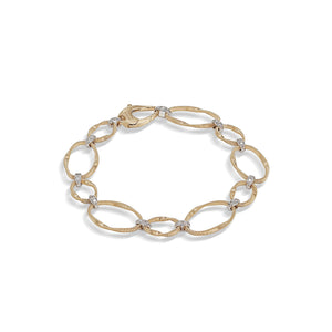 Marco Bicego Marrakech Onde Collection 18k Yellow Gold and Diamond Flat Link Bracelet