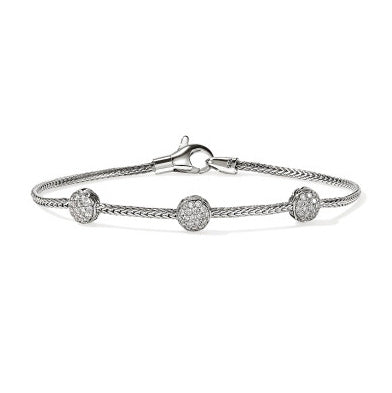 John Hardy Essentials Diamond Station Bracelet