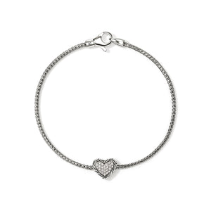 John Hardy Pavé Diamond Heart Bracelet