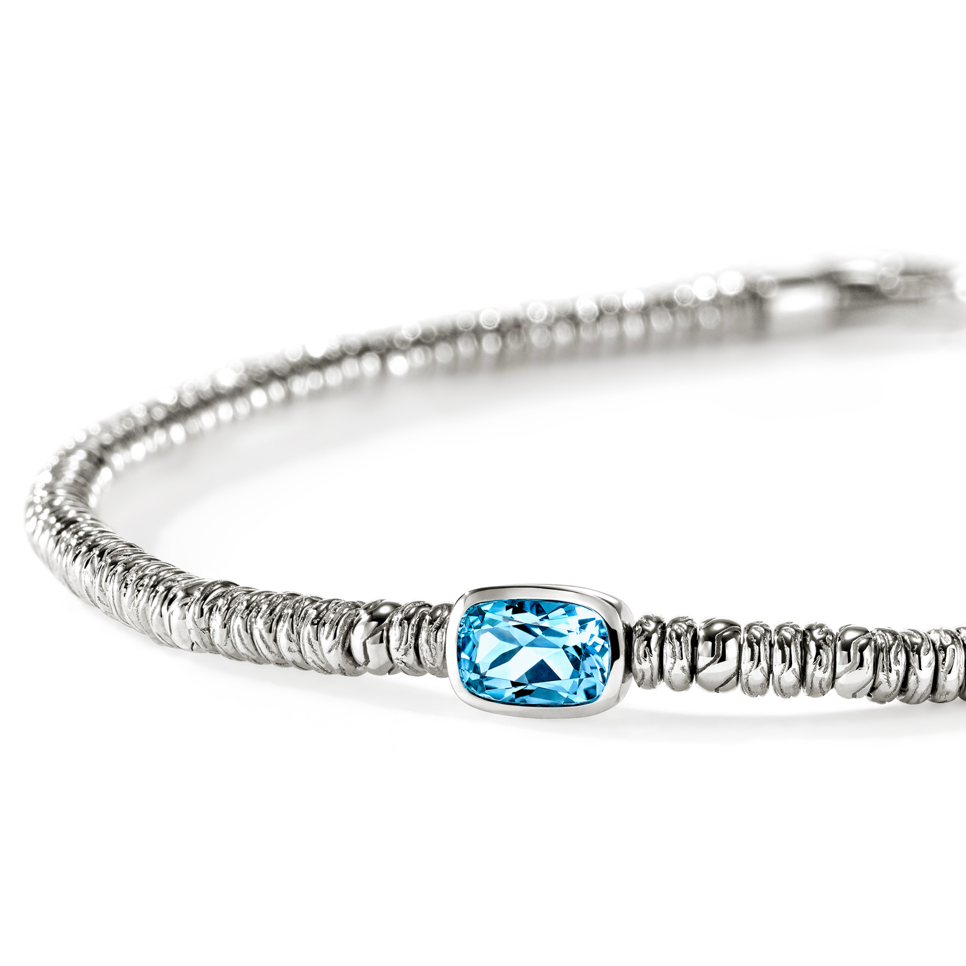 John Hardy 2.5mm Blue Topaz Beaded Bracelet