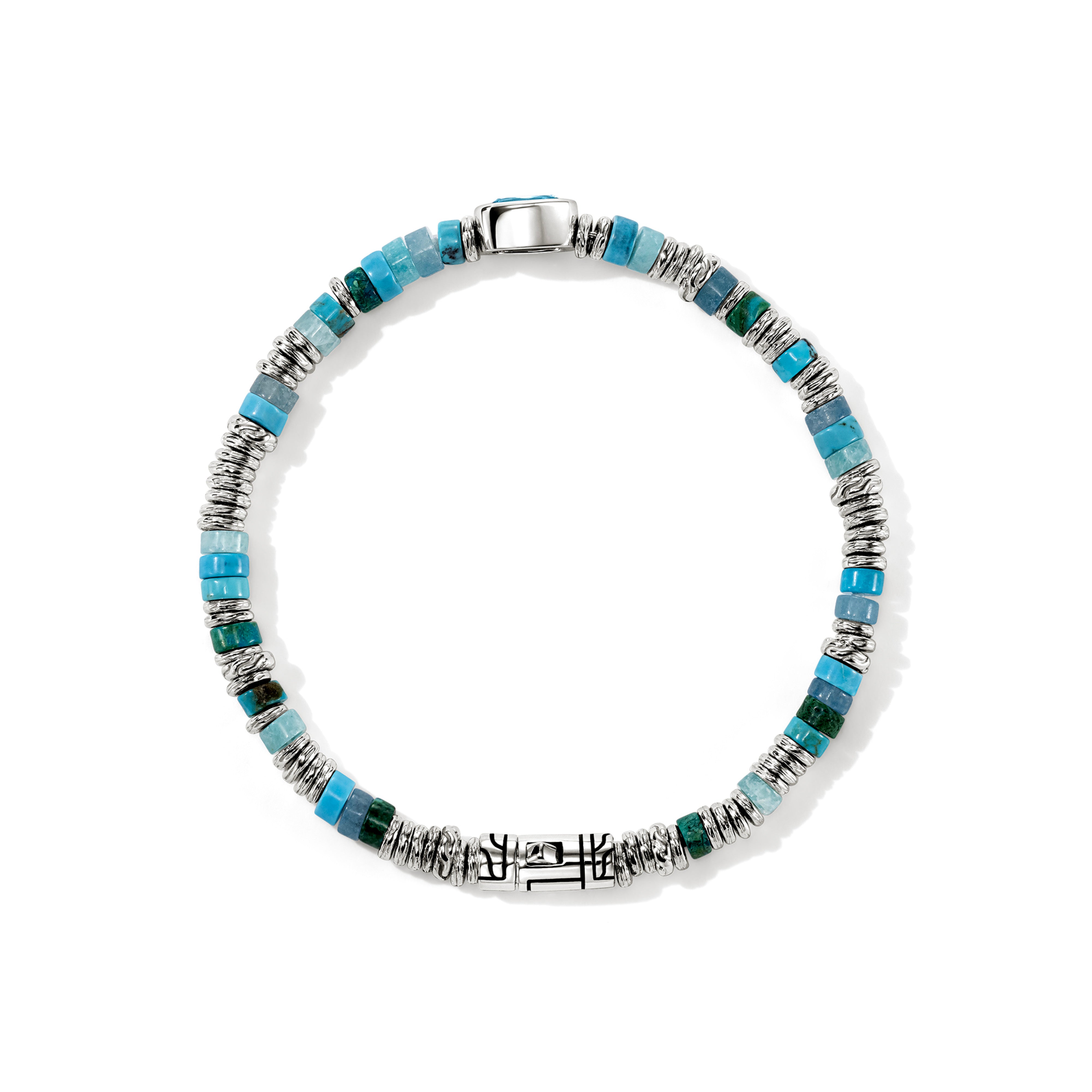John Hardy Blue Topaz and Mixed Gemstone Beaded Bracelet