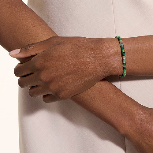 John Hardy Heishi Mixed Green Gemstone Beaded Bracelet