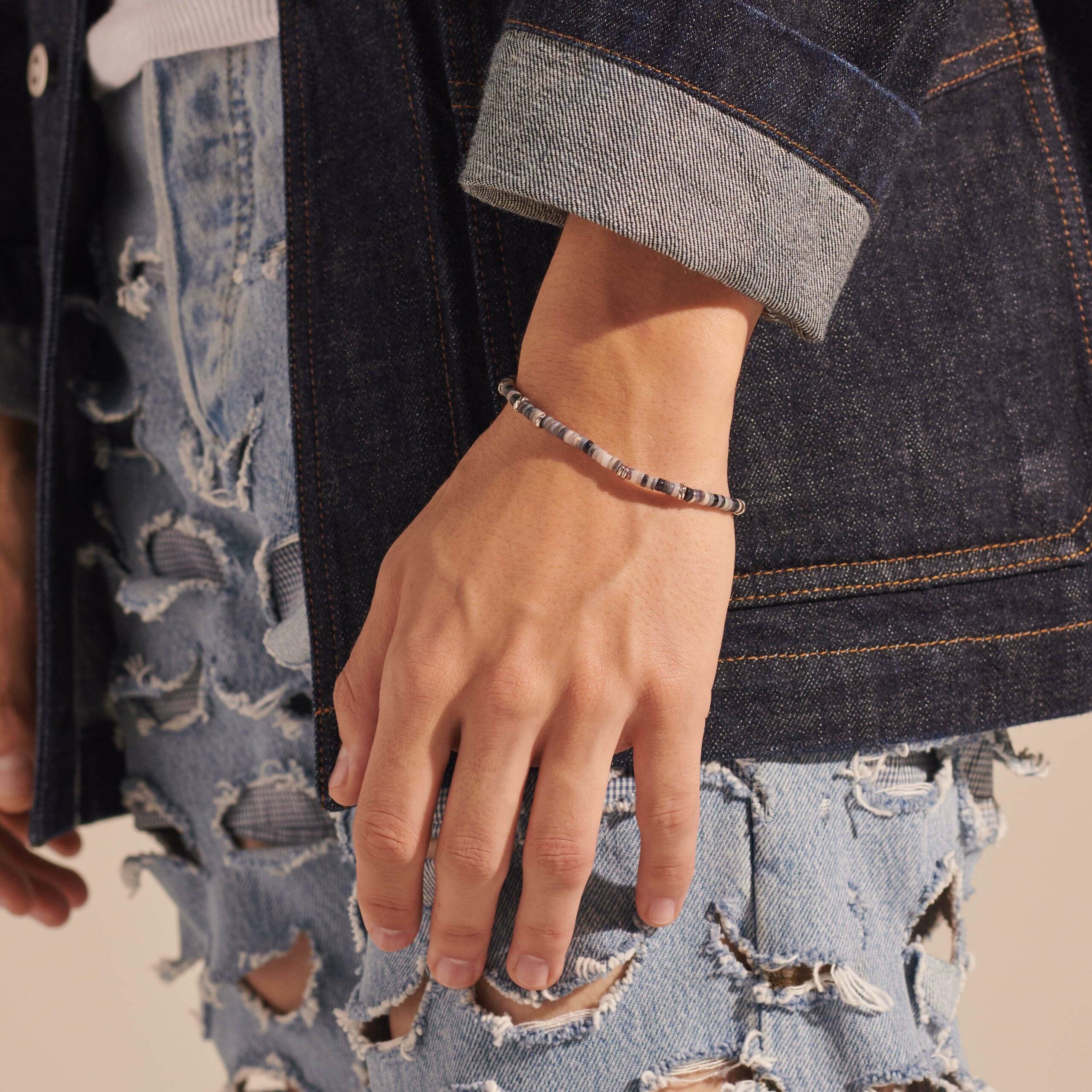 Classic Chain Heishi 4mm Australian Opal Beaded Bracelet