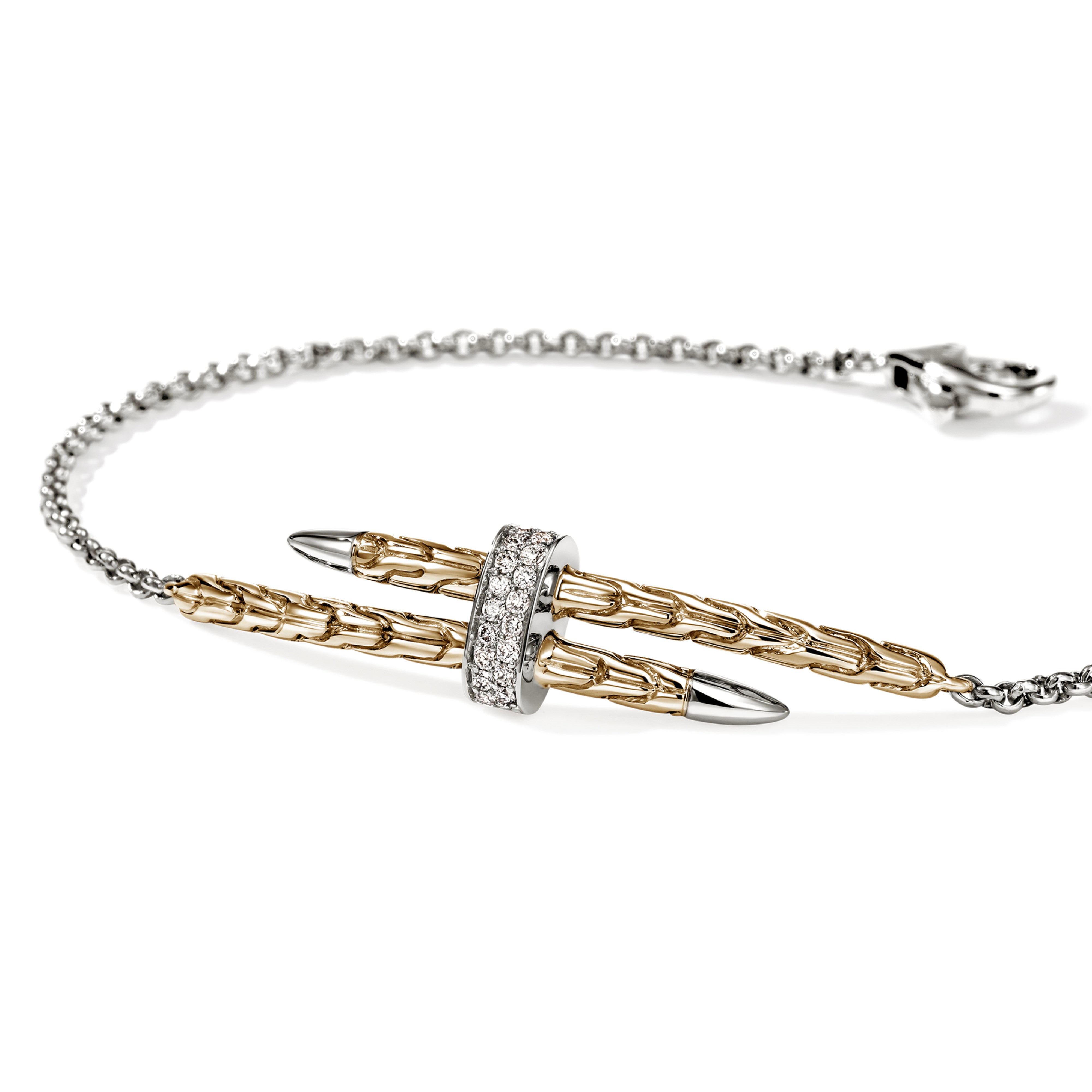John Hardy Two-Tone Pavé Diamond Bracelet