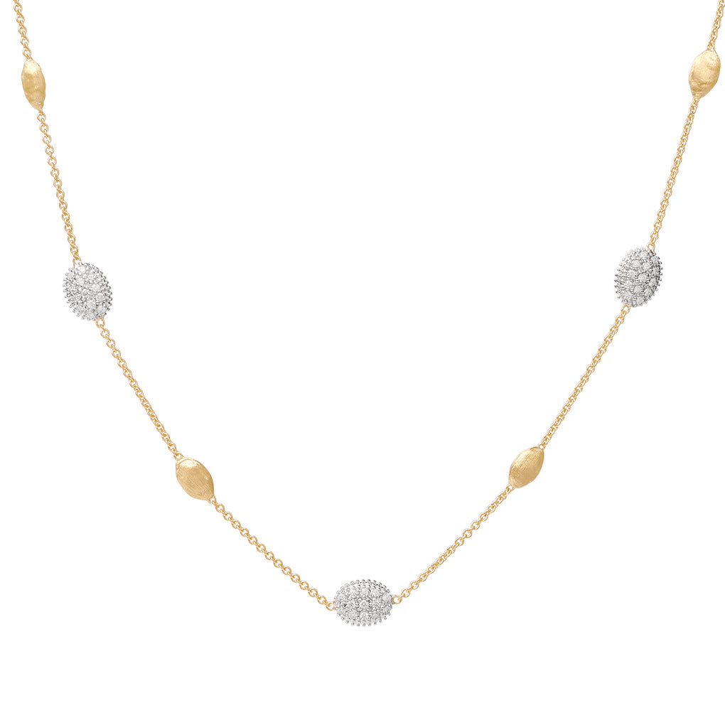Marco Bicego Siviglia Collection 18K Yellow Gold & Diamond Bean Necklace