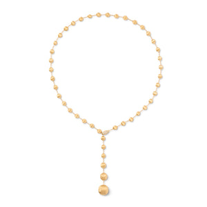 Marco Bicego Africa Collection 18K Yellow Gold Lariat Necklace with Diamond Pavé Clasp