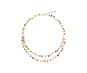Marco Bicego Africa Collection 18k Yellow Gold 2-Strand Mixed Gemstone Necklace