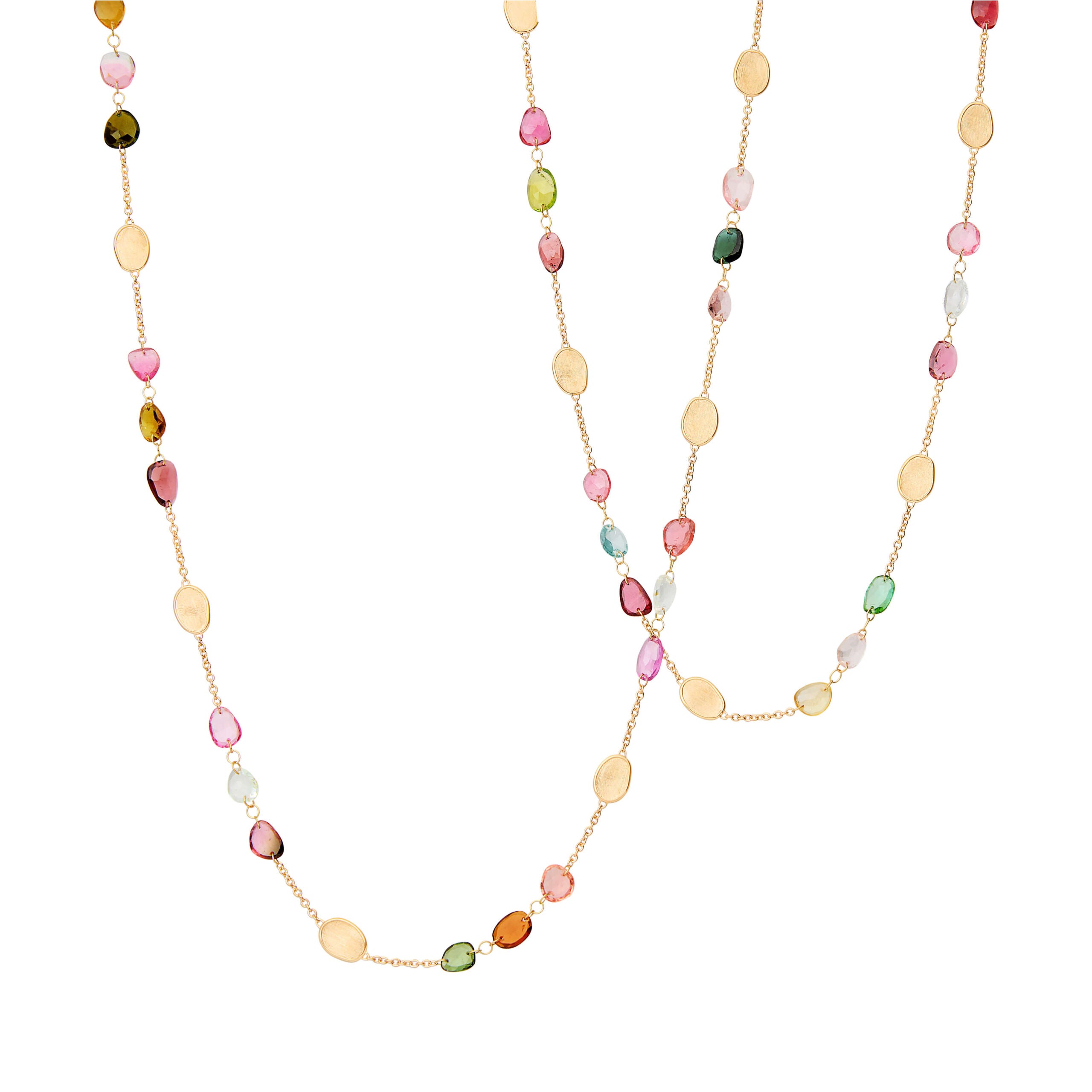 Marco Bicego Lunaria Collection 18K Yellow Gold Long Tourmaline Necklace