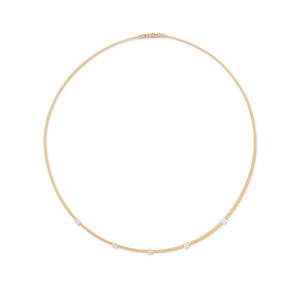 Marco Bicego Masai Collection 18K Yellow Gold Coil Necklace with Diamond Stations