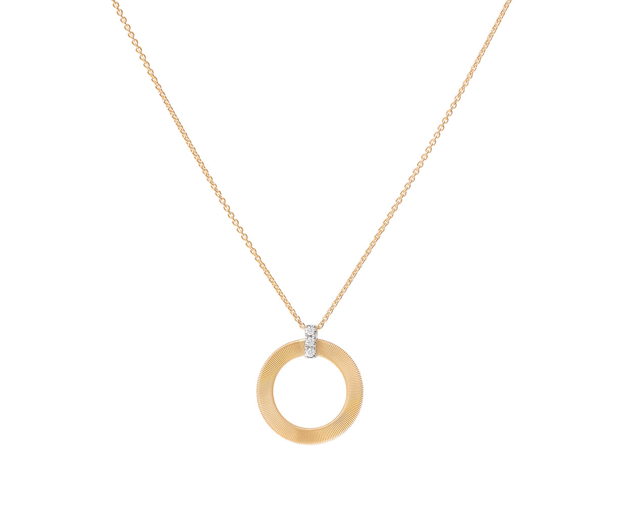 Marco Bicego Masai Collection 18K Yellow Gold and Diamond Single Circle Short Necklace
