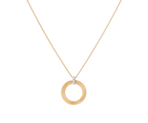 Marco Bicego Masai Collection 18K Yellow Gold and Diamond Single Circle Short Necklace