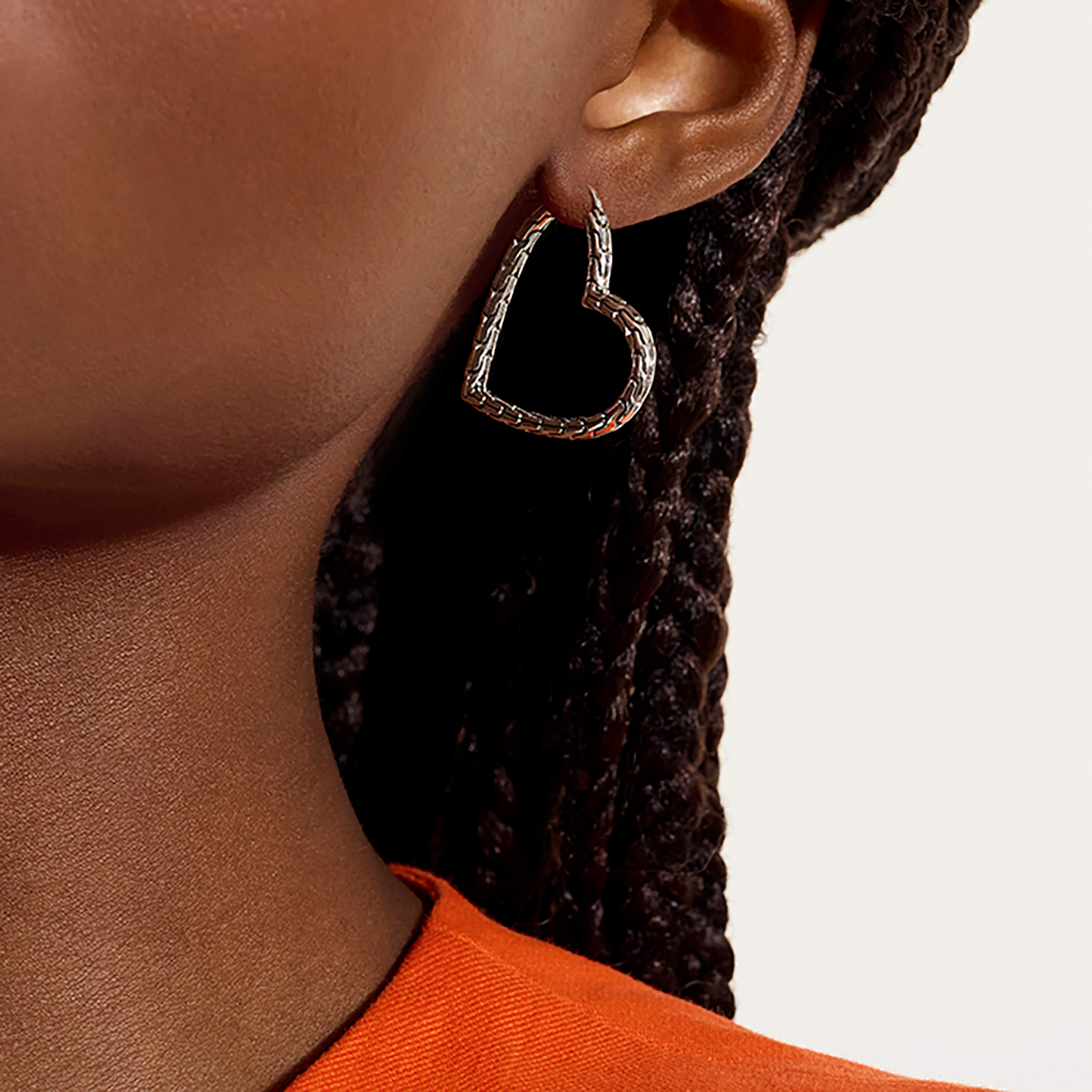 John Hardy 31.7mm Heart Hoops