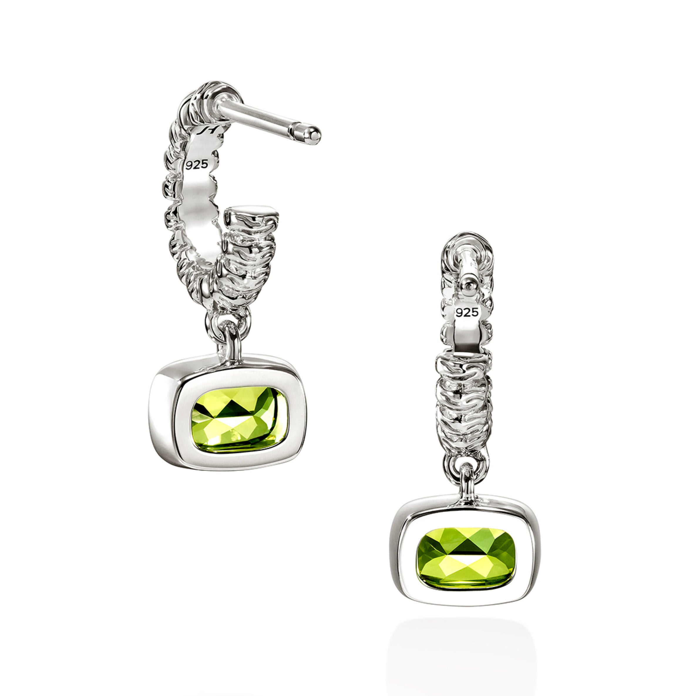 John Hardy Heishi Peridot Drop Earrings