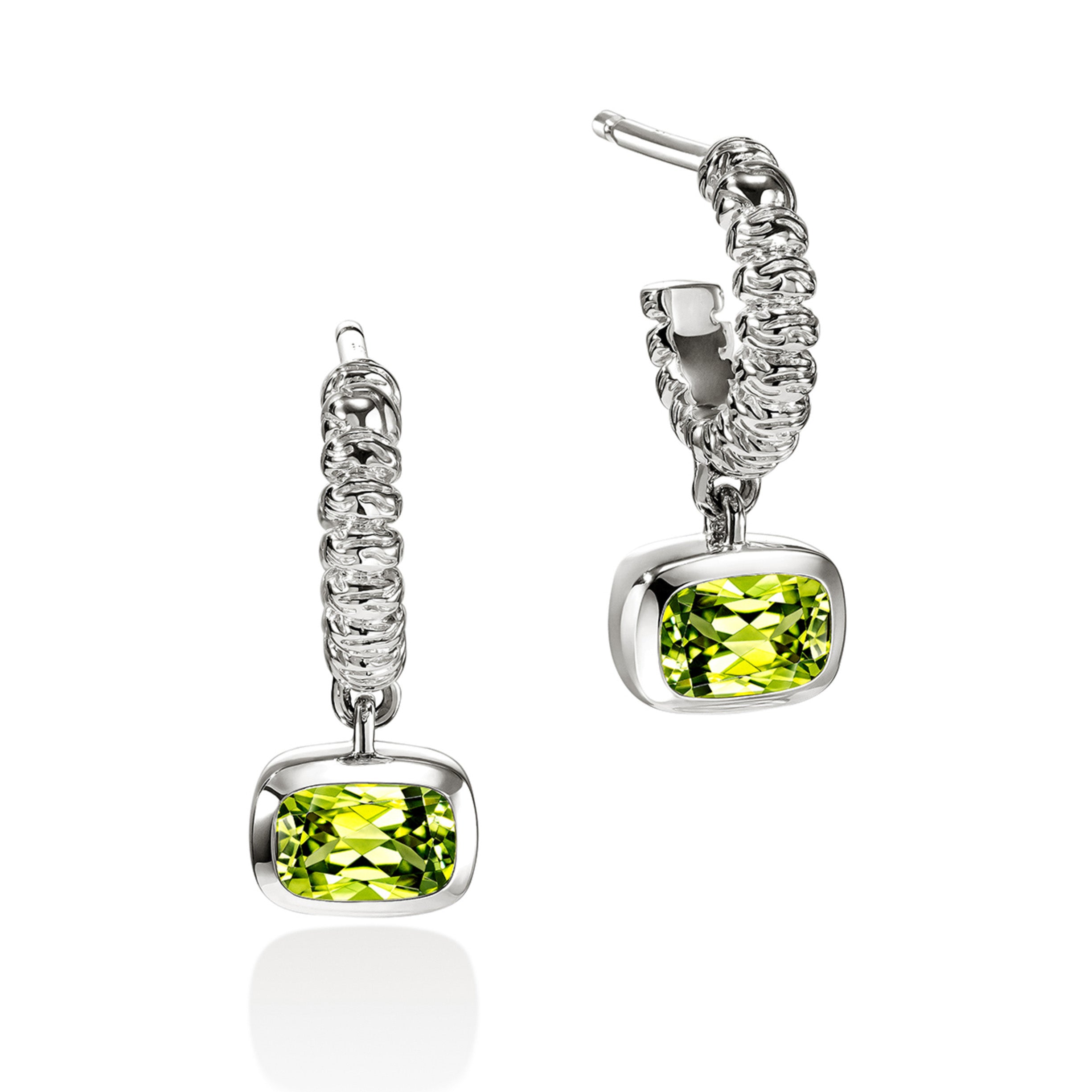 John Hardy Heishi Peridot Drop Earrings
