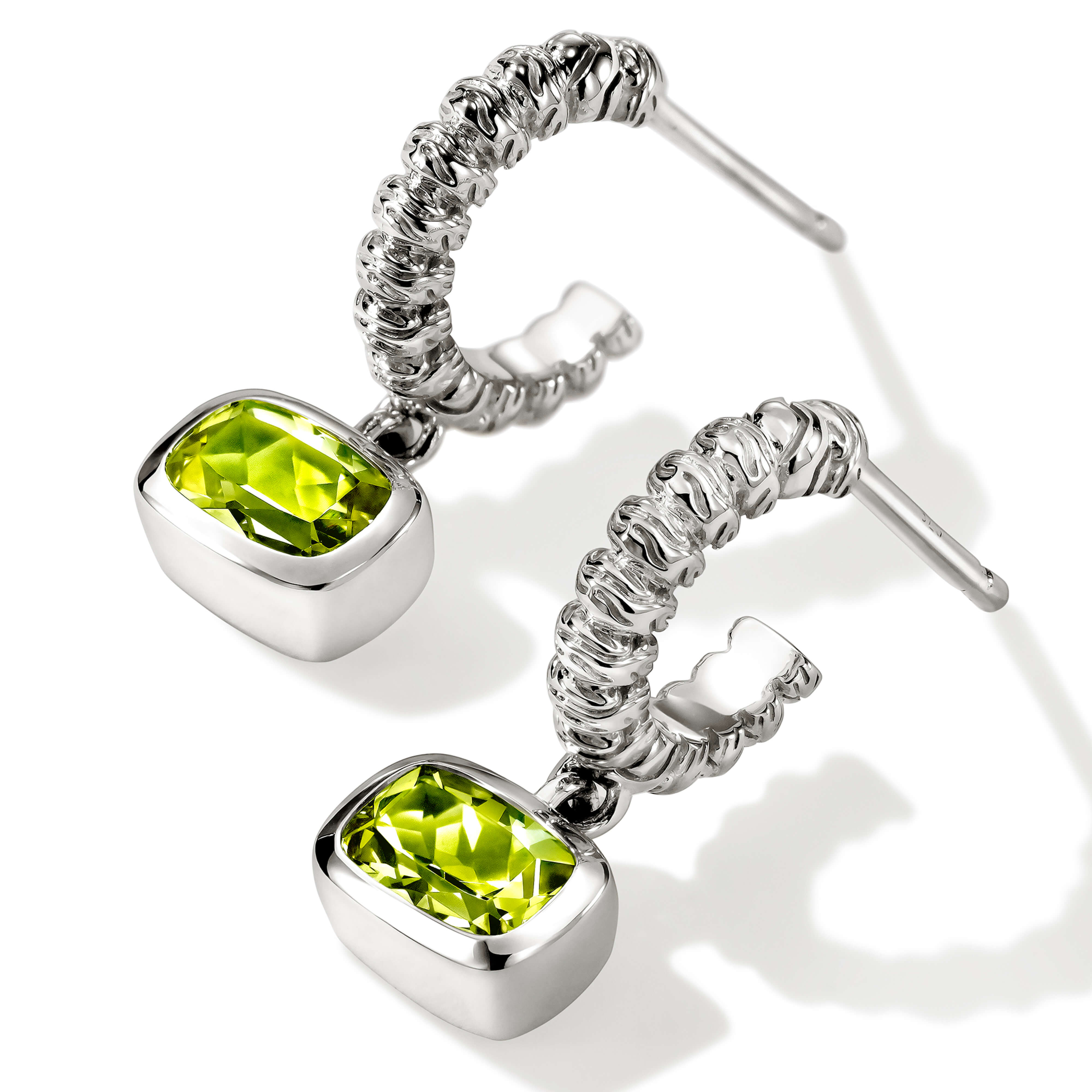 John Hardy Heishi Peridot Drop Earrings
