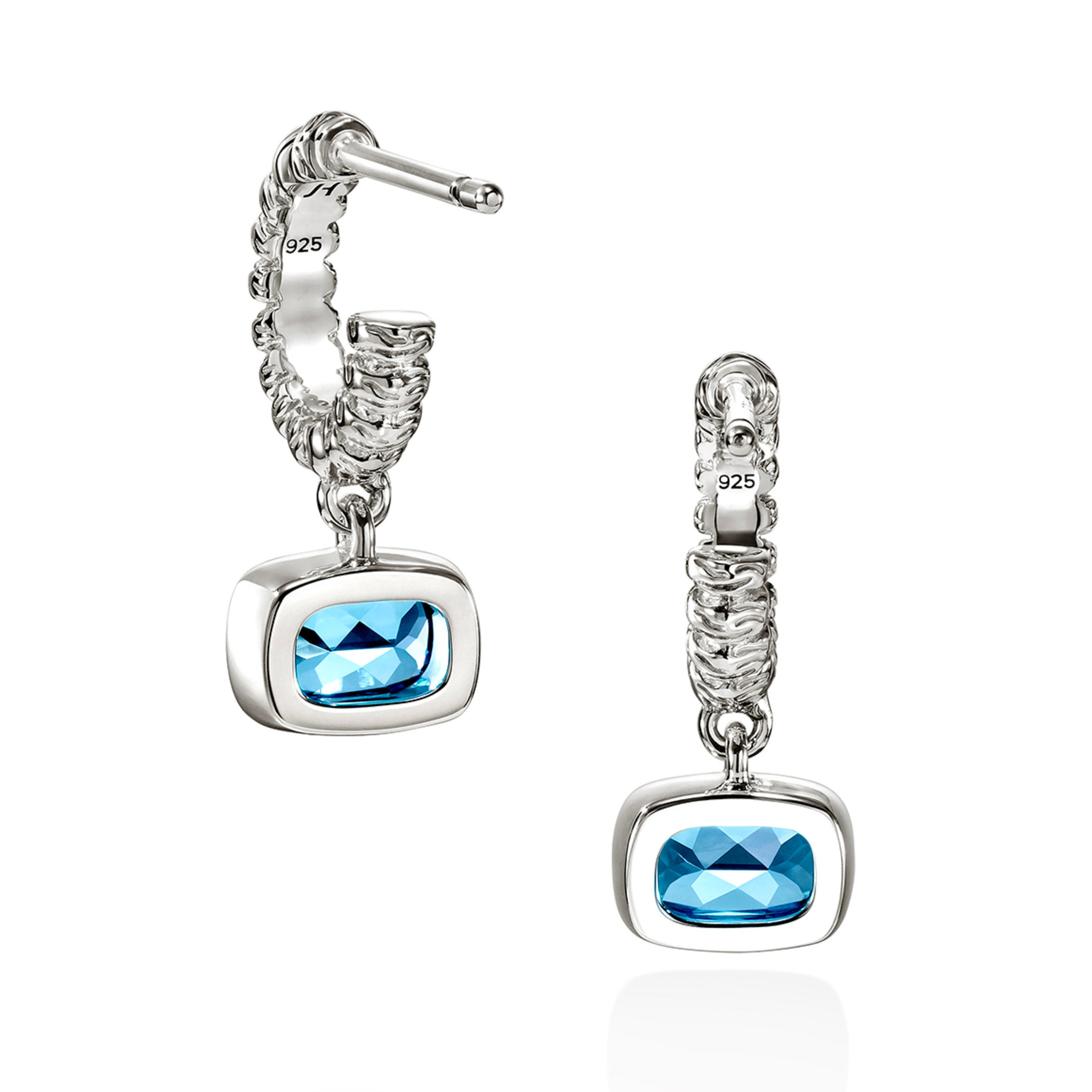 John Hardy Heishi Blue Topaz Drop Earrings