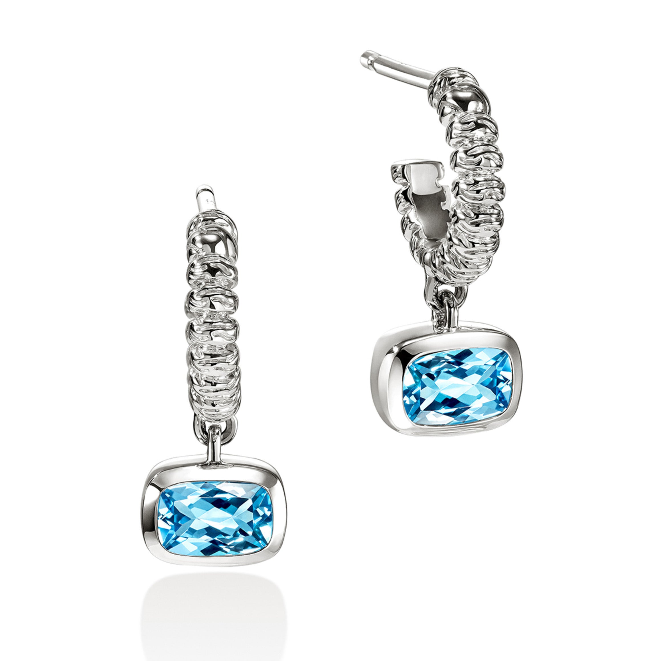 John Hardy Heishi Blue Topaz Drop Earrings