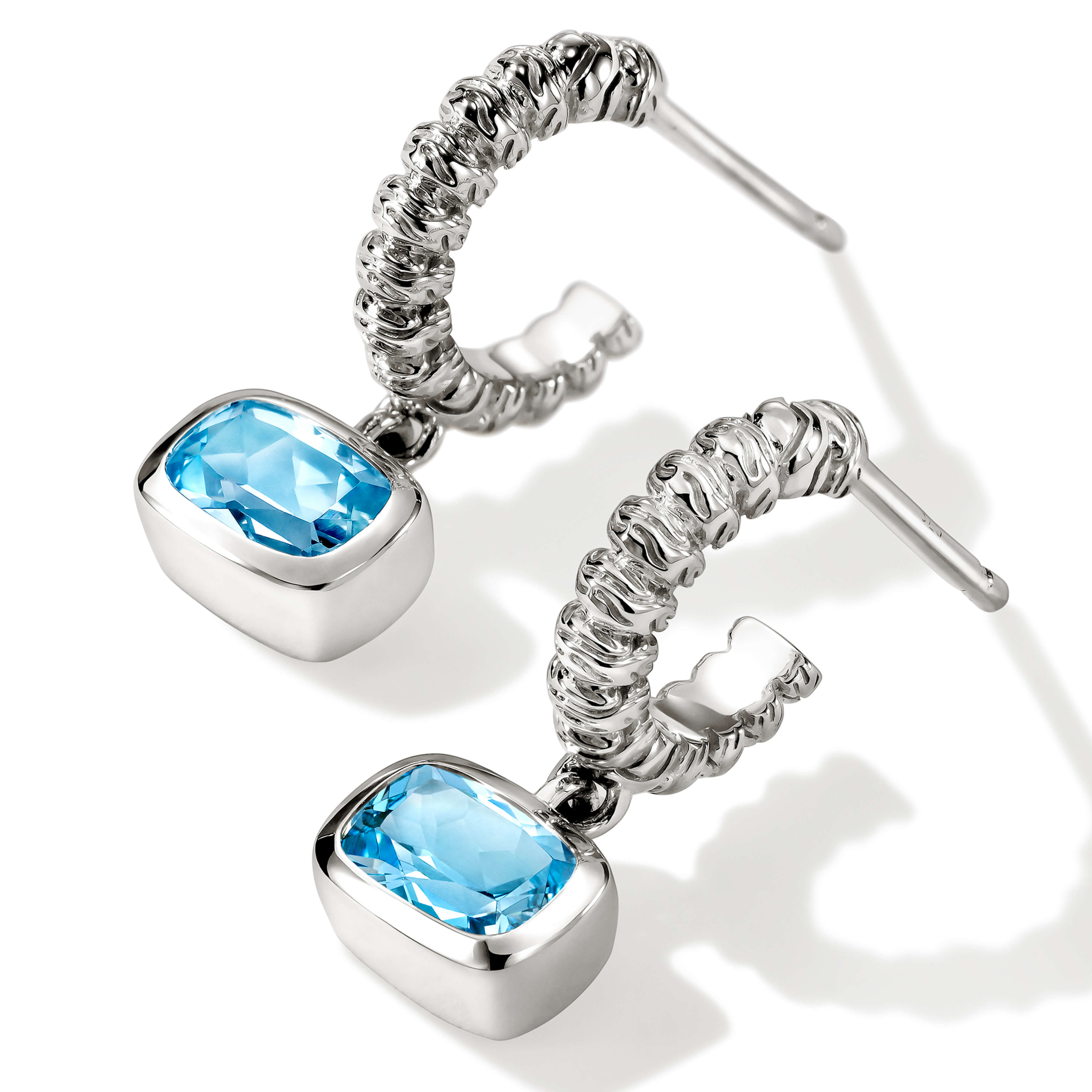 John Hardy Heishi Blue Topaz Drop Earrings