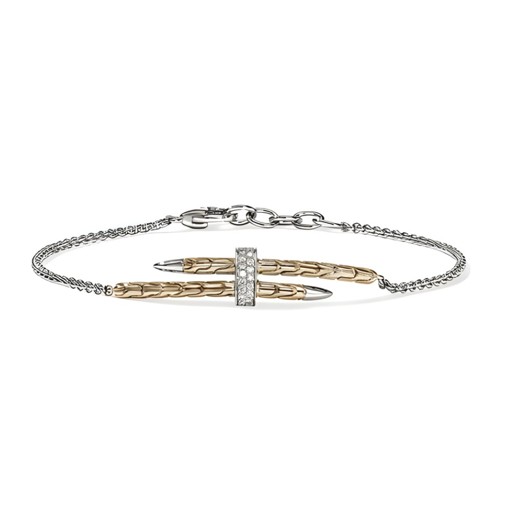 John Hardy Two-Tone Pavé Diamond Bracelet