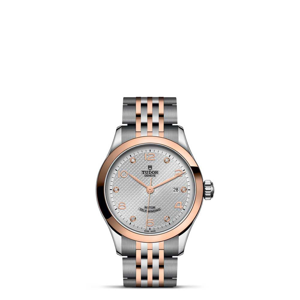 1926 28MM STEEL AND ROSE GOLD