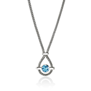 John Hardy 8mm Blue Topaz Pendant