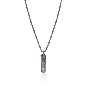 John Hardy Black Rhodium Tag Pendant