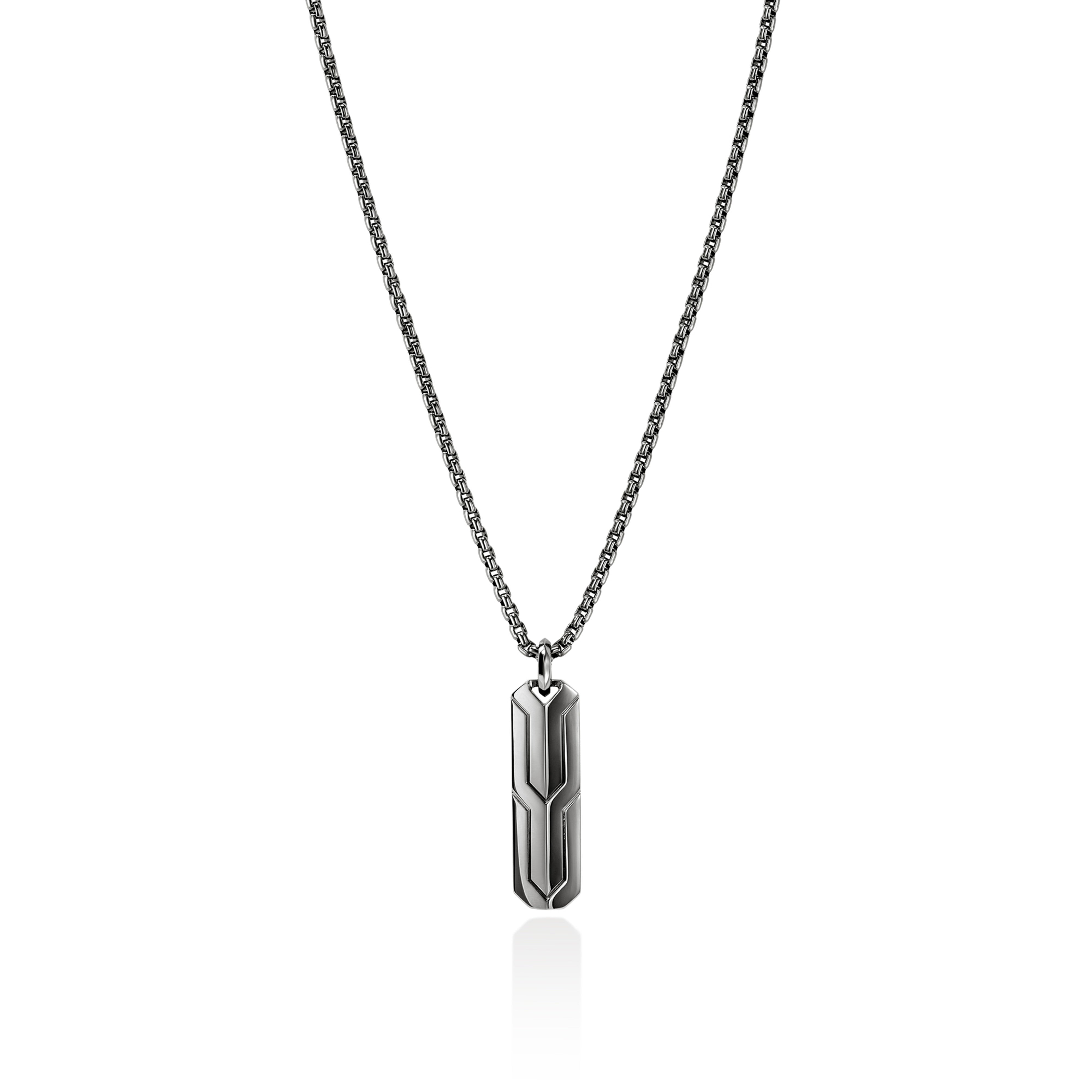 John Hardy Black Rhodium Tag Pendant