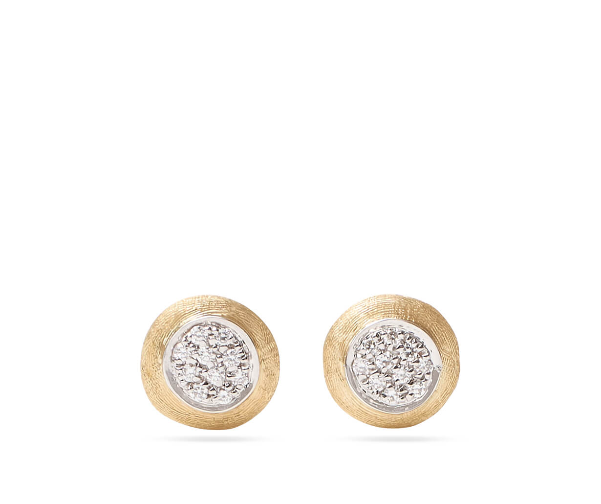 Marco Bicego Jaipur Collection 18K Yellow and White Gold Diamond Stud Earrings