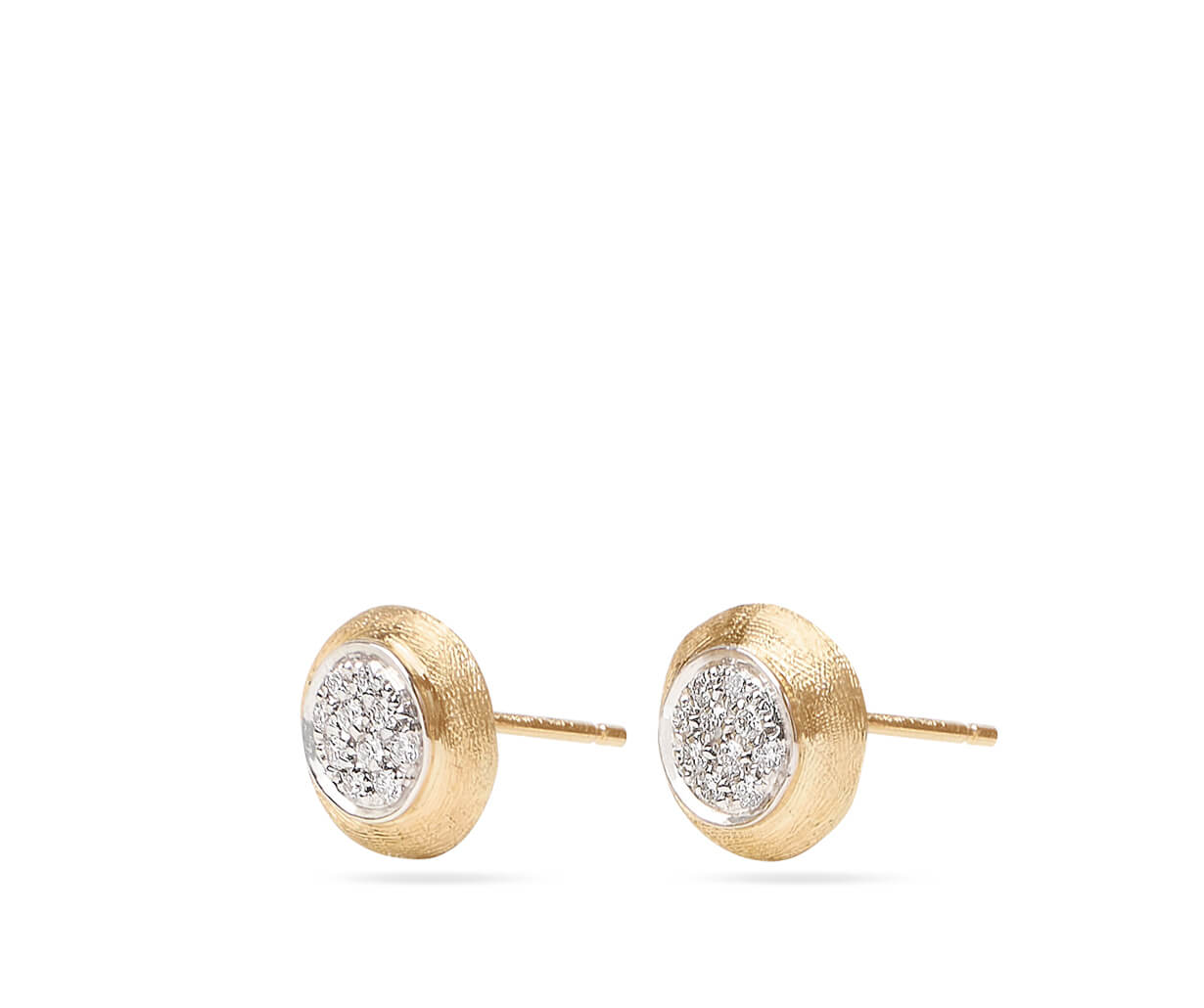 Marco Bicego Jaipur Collection 18K Yellow and White Gold Diamond Stud Earrings