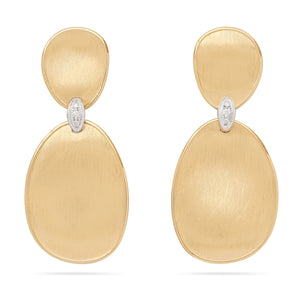 Marco Bicego Lunaria Collection 18k Yellow Gold and Diamond Double Drop Earrings