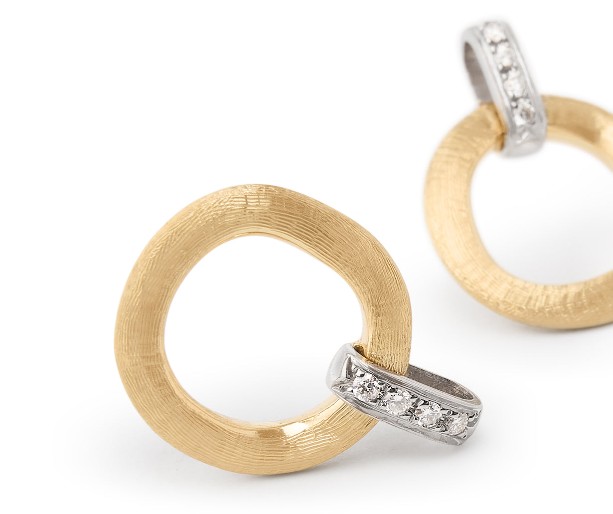 Marco Bicego Jaipur Collection 18k Yellow Gold Stud Drop Earrings with Diamonds